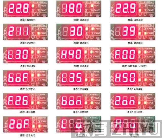 12V Dual Ways 3-wire Fan Intelligent Digital Temperature Thermostat Governor Speed Controller