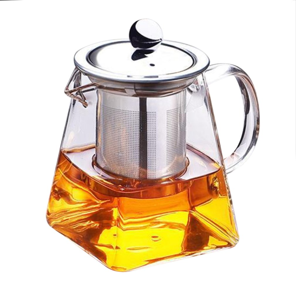 350ML Transparent Clear Borosilicate Glass Teapot Glass Tea Cup Teapot With Stainless Steel Infuser Strainer