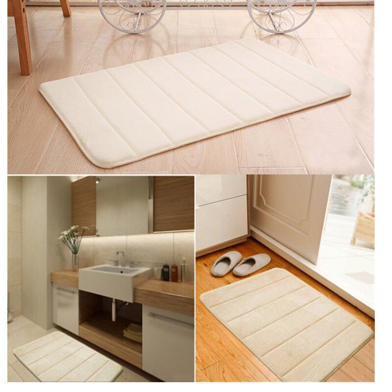 Tapis de bain en molleton de corail doux, antidérapant, lavable, absorbant l'eau, pour salle de bain, cuisine, toilettes, décor de sol, 40x60cm