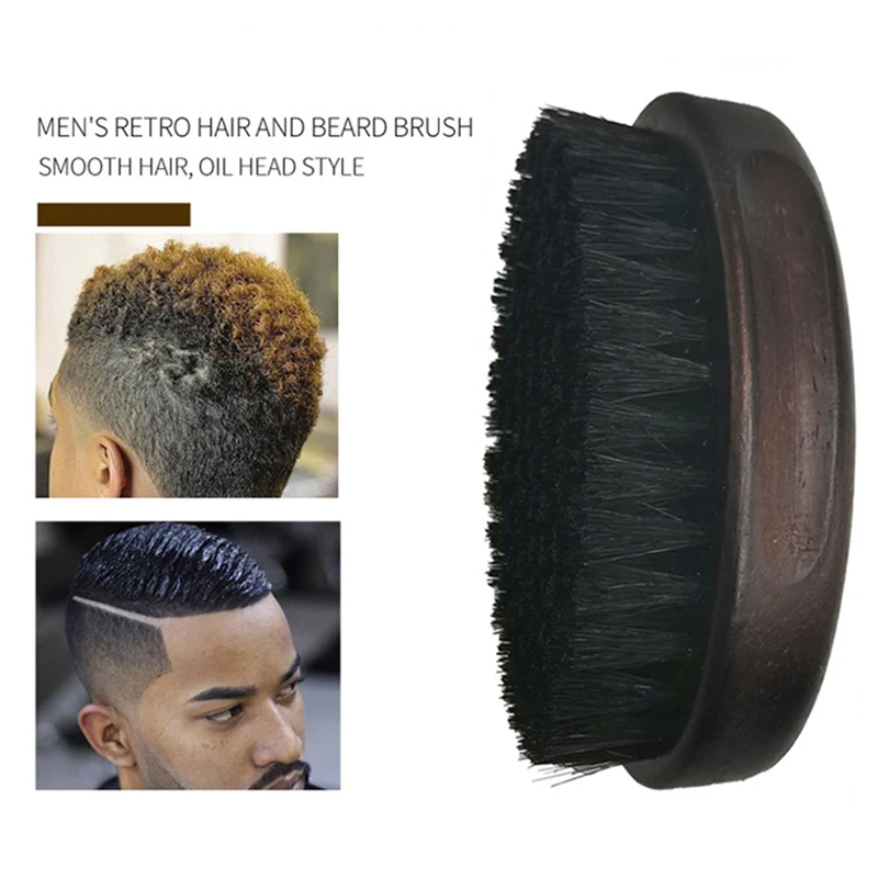 Cepillo de pelo de jabalí de piel para hombres, cerdas naturales salvajes, limpieza de barbería, cepillo de barba, cepillo suave de jabalí, herramientas de peinado