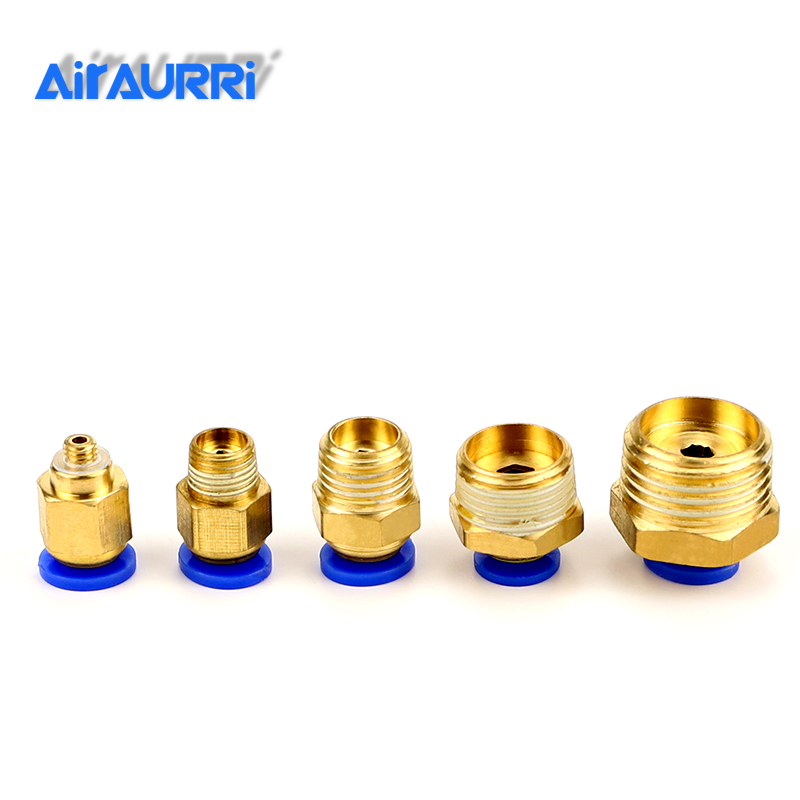 Air Pneumatic PC Fitting 10mm 8mm 6mm 4mm Hose Tube 1/4"BSP 1/2" 1/8" 3/8" Male Thread Pipe Connector Quick Coupling Brass