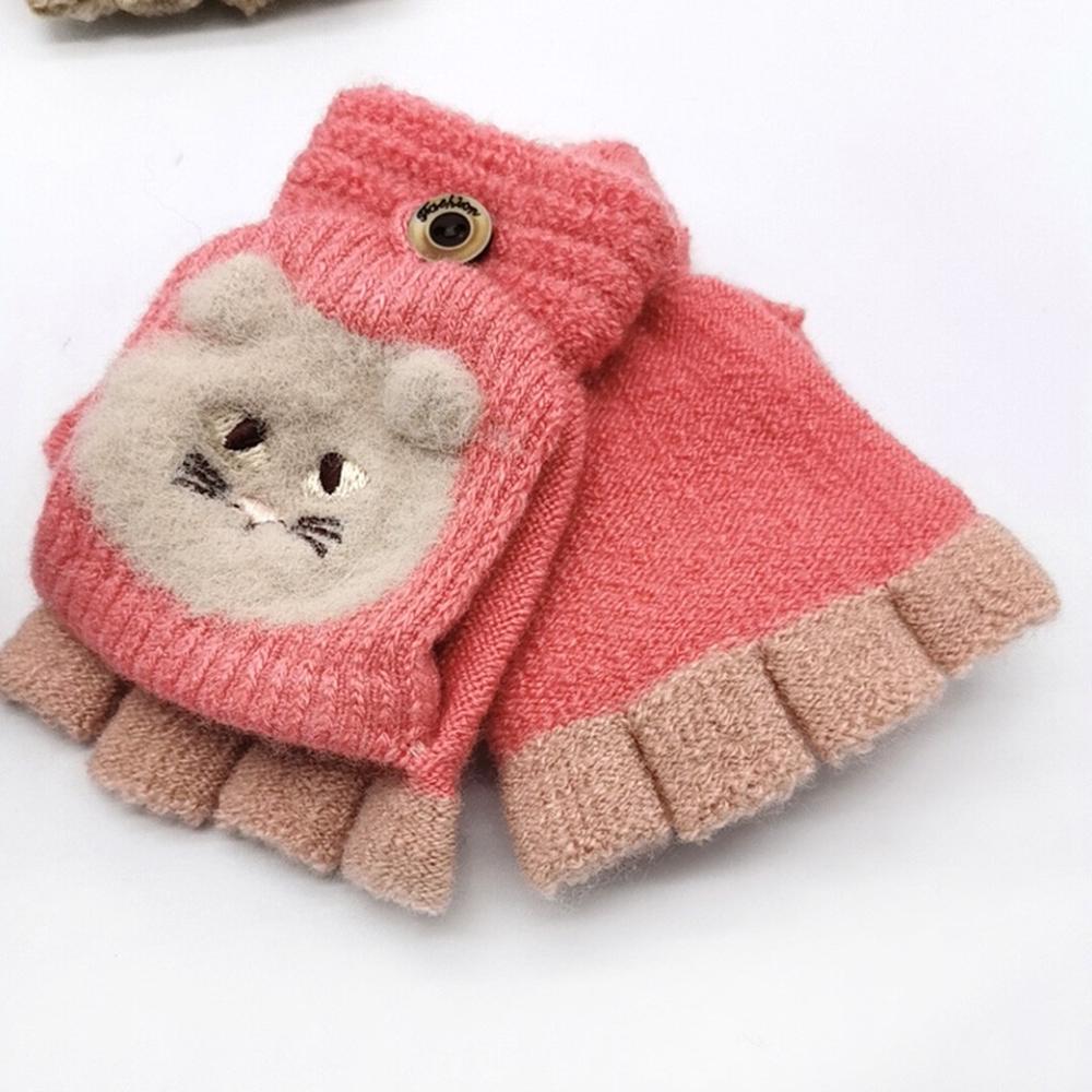 hotest warm socks Toddler Baby Winter Warm Knitted Convertible Flip Top Fingerless Mittens Gloves: watermelon red