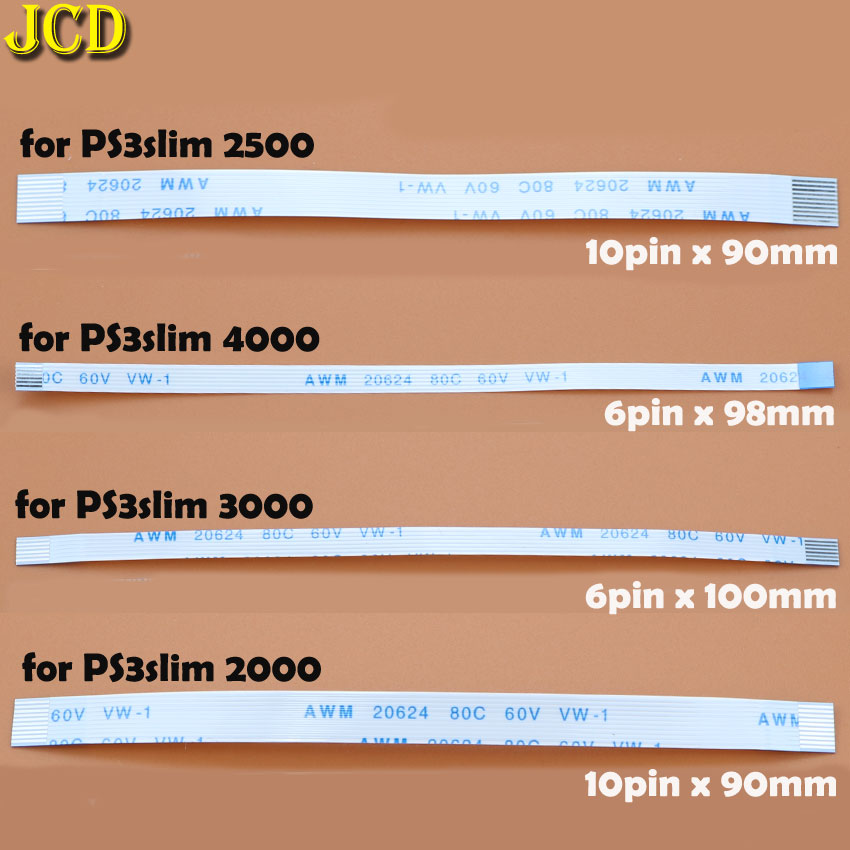 JCD 10pcs Charging PCB Board and Power switch Flex Cable For PS3 slim PS2 10pin 12pin 14pin Ribbon Flex Cable for PS4