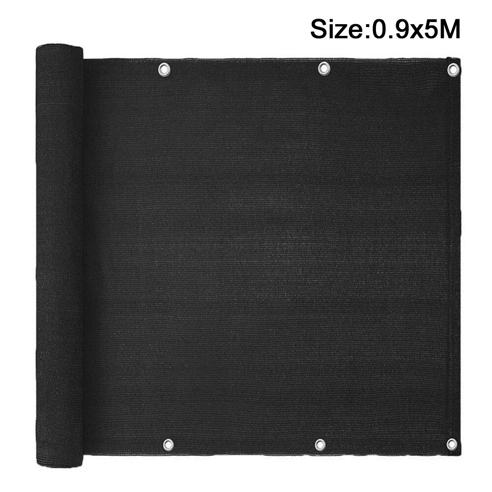 Breeze Balcony Garden Courtyard Patio Wind Fence Cover Sunshade Net With Ties Shelter Privacy Screen Outdoor Awning #734: 5x0.9m Black
