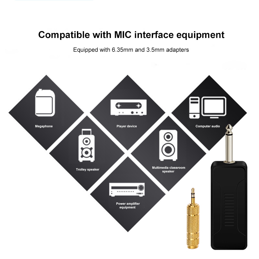 Head-mounted UHF Wireless Microphone One Drag Two Anti-interference Wireless MIC Transmitter Receiver Outdoor Performance Mic