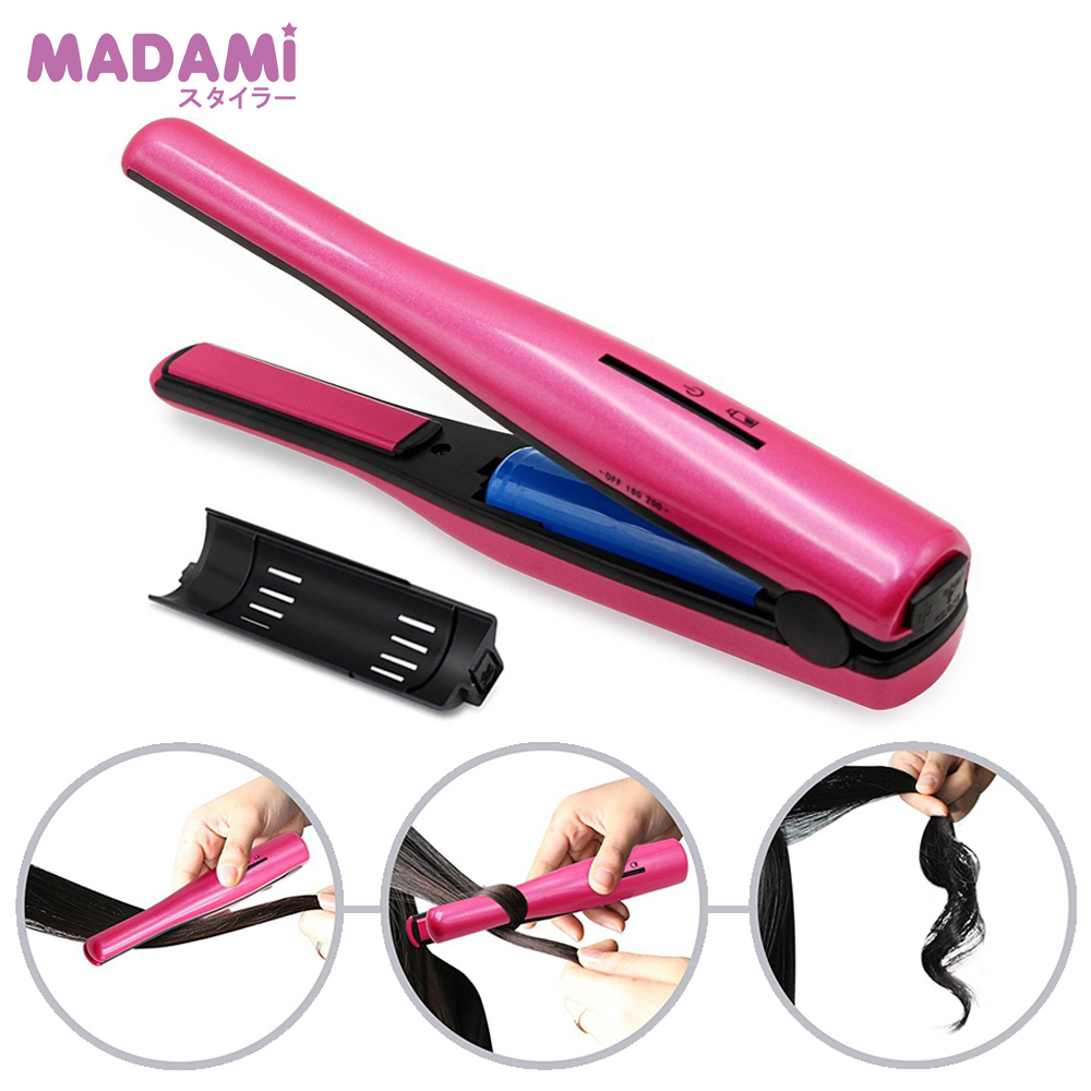 Madami batería recargable portátil de iones de litio 2200mAh Mini plancha de pelo inalámbrica plancha de cerámica plancha rizadora de pelo