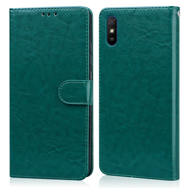 Caso da aleta de couro para xiaomi redmi 9a xiomi xiaomei xiaomi redmi 9a caso magnético para redmi 9a 9 a 9at carteira telefone capa: For Redmi 9A / Dark Green