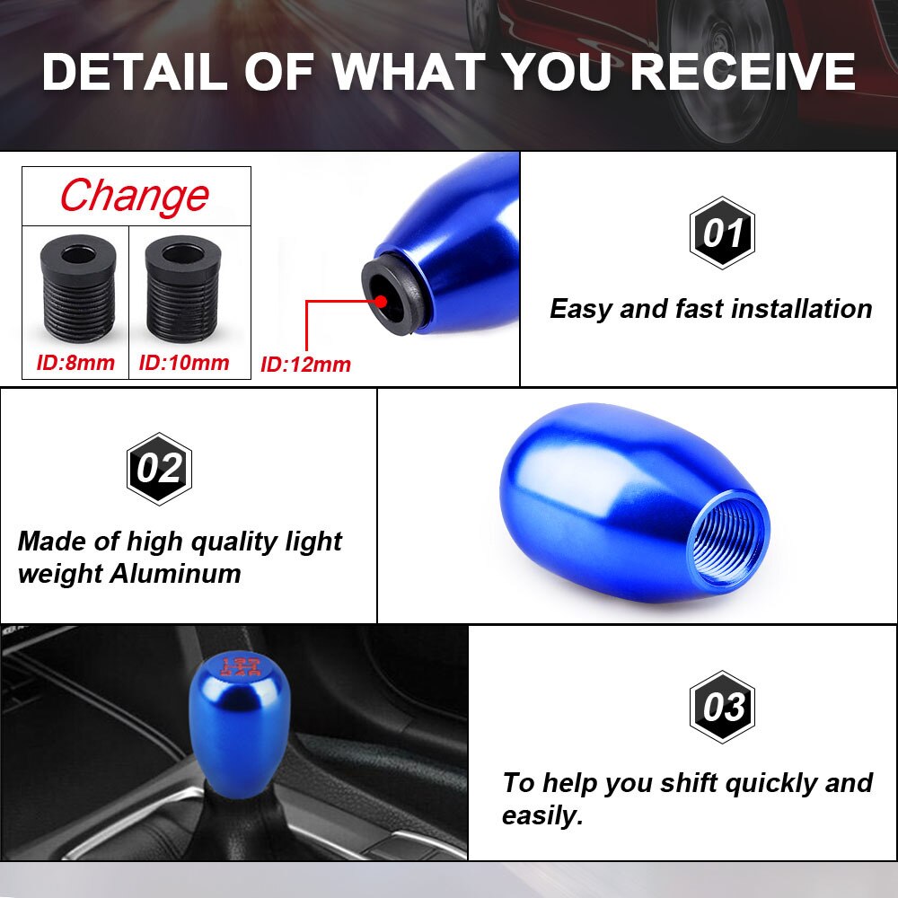 CNSPEED Racing Universal 5 Speed car Gear Shift Knob For Manual Transmission Aluminum Alloy Automatic Gear level YC100235