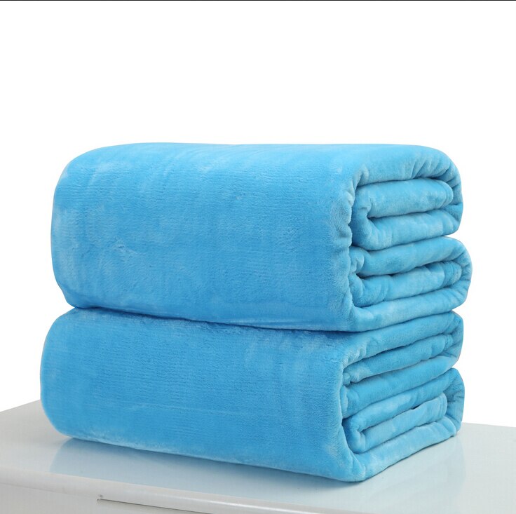 Weiche Warme Korallen Vlies Decke Winter Blatt Bettdecke Sofa Werfen Licht Dünne Mechanische Waschen Flanell Decken: Blau