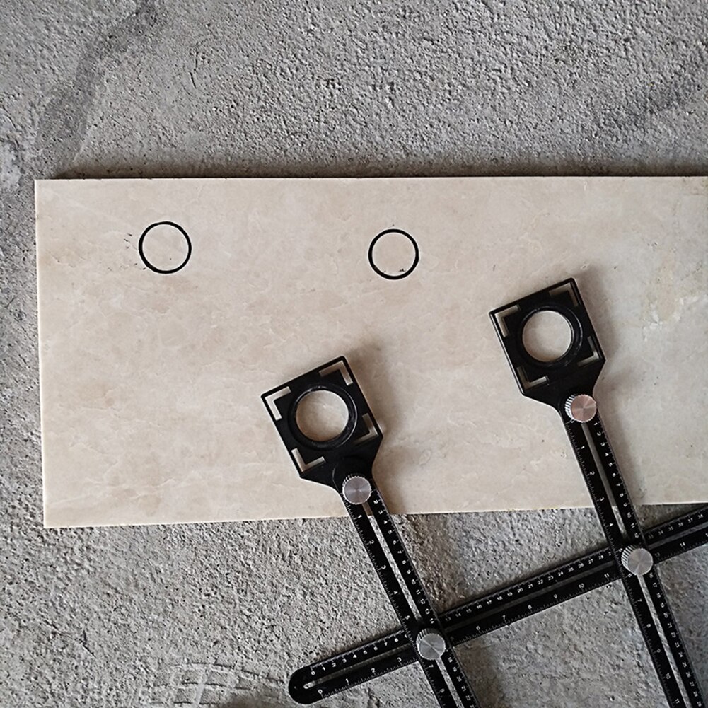 Ceramic Tile Hole Locator Template for Drilling Holes Divider Drill Bit Locator Handle Ruler Woodworking Construction Tool