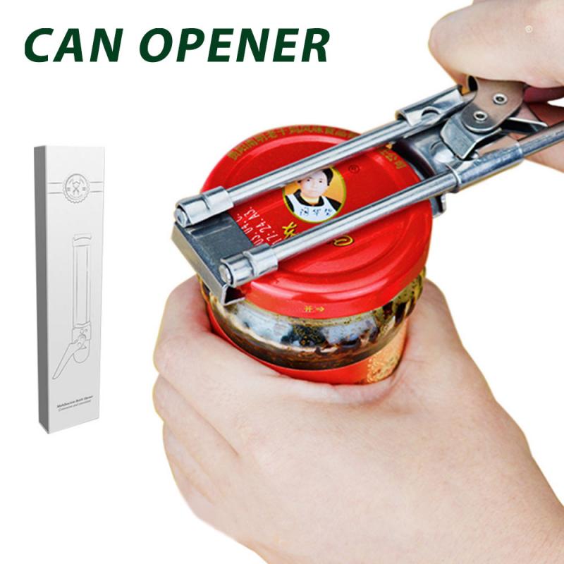 Adjustable Multi-function Bottle Cap Opener Stainless Steel Lids Off Jar Opener Labor-saving Screw Can Opener For Kitchen Tools