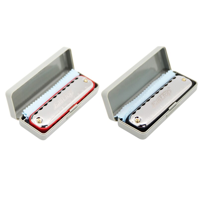 Easttop 10 Hole Harmonica - 20 Tone Diatonic Mouth Organ - Professional Musical Instrument - ABS Metal