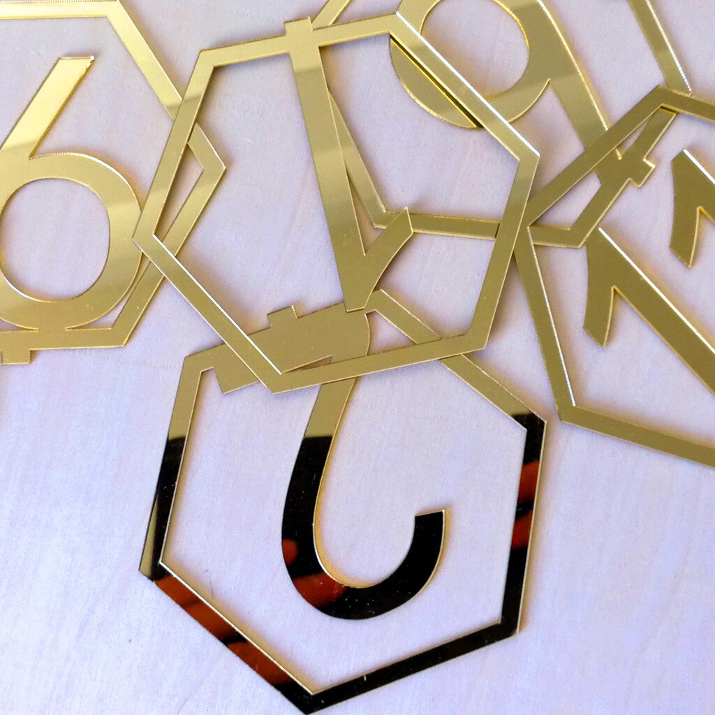 Tafel Nummer Borden Voor Bruiloft Party Decor, Zilver Of Goud Acryl Nummer, Romeinse Cijfers Geometrische Middelpunt