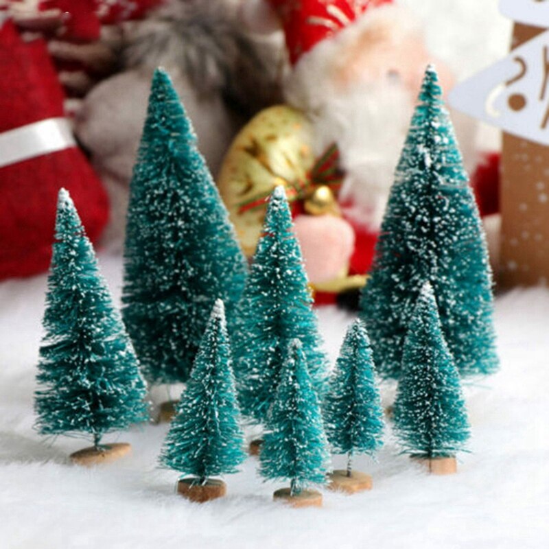 12Pcs Pine Needle Christmas Tree Micro-Landscape Accessories Snow Tree Landscaping Christmas Home Decoration