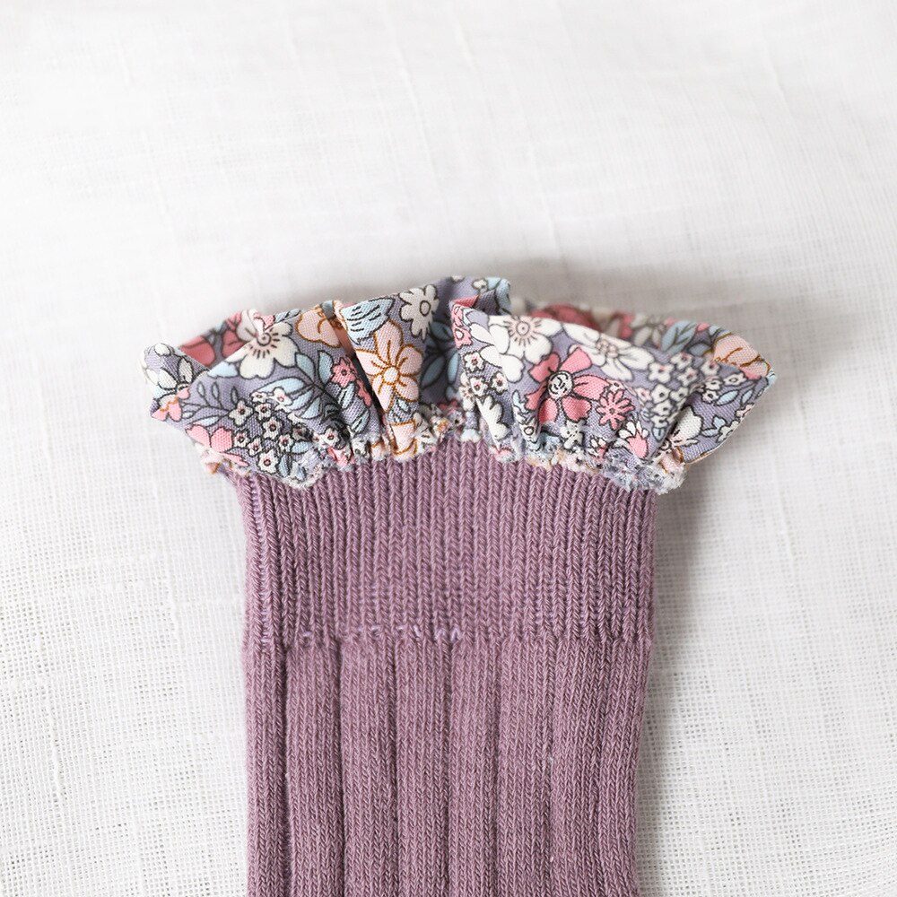 Sweet Floral Lace Girl Socks Princess Socks with Ruffle Cotton Baby Toddler Socks for 0-8 Yreas Children Kids Socks