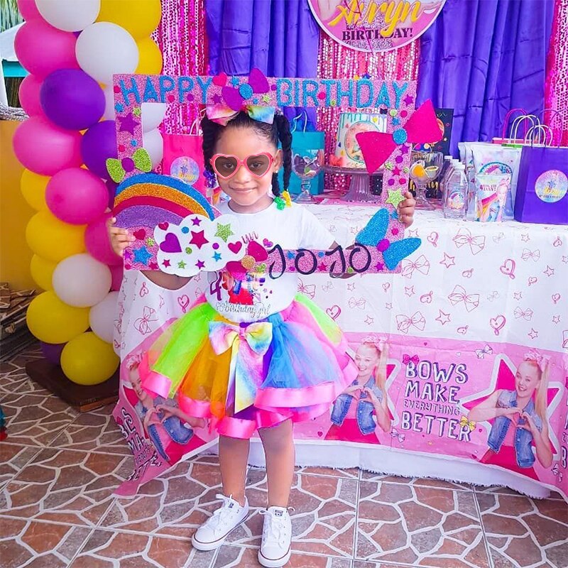 60Pcs JOJO Party Supplies Sunglasses Microphones Bows Silicone Wristbands Cartoon Tattoos Stickers Best for Children