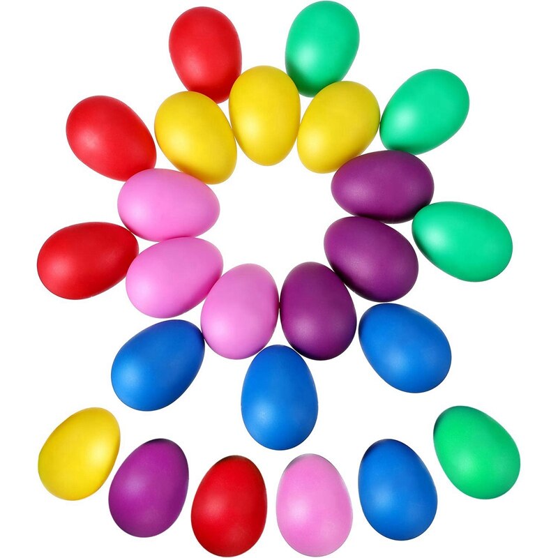 24 stuks Ei Shaker Set Pasen Eieren Maracas Eieren Muzikale Eieren Plastic Eieren Voor Pasen Party Gunsten Feestartikelen Muzikale om