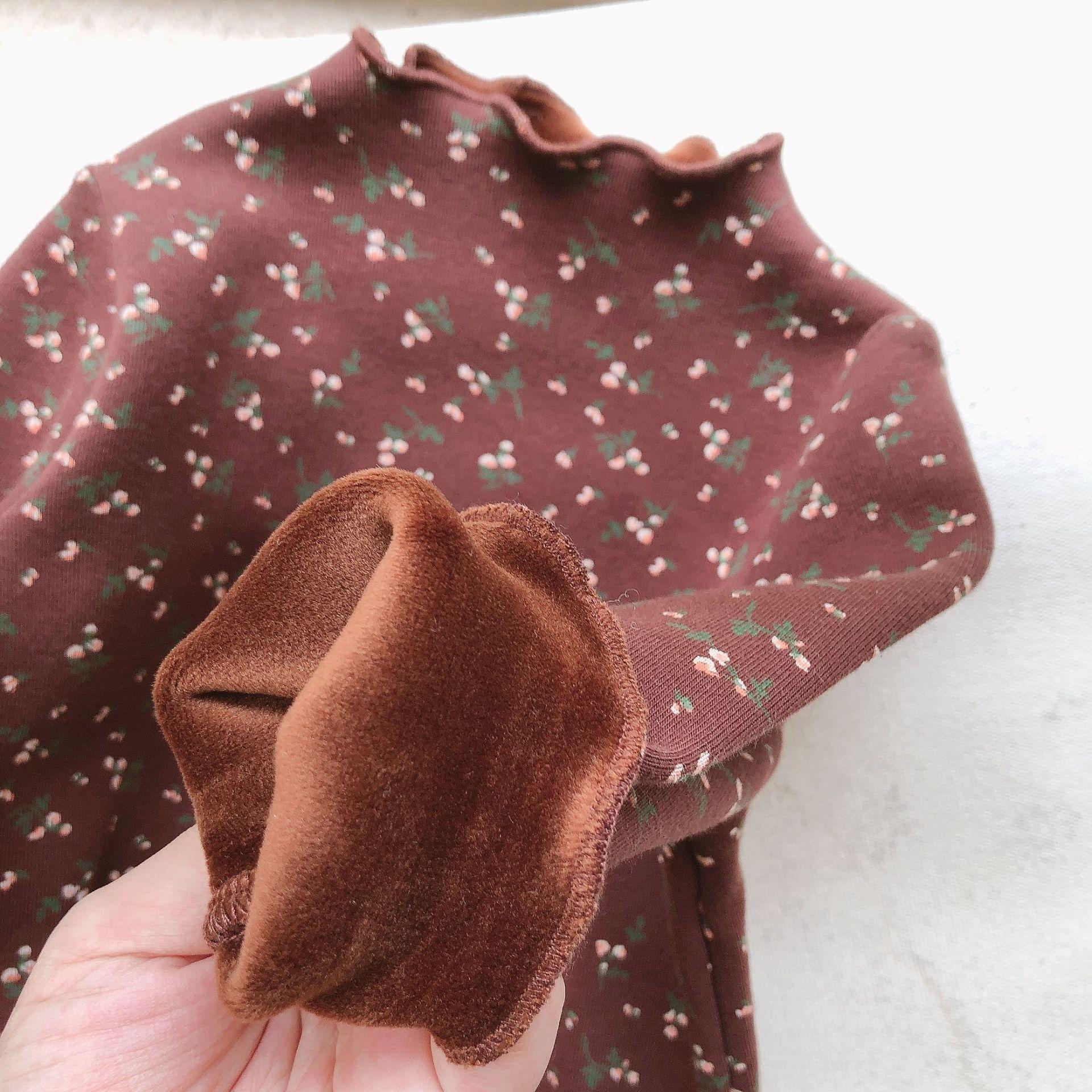 Meisjes bloemen fluwelen shirt truien herfst meisje herfst lange mouwen trui schattige kleine meisjeskleding