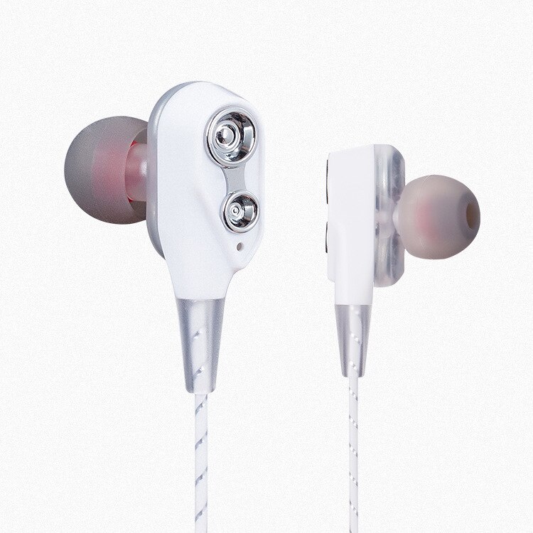 Auricolari In-Ear Cablati - Doppia Bobina Mobile Bass - Universali per Cellulare e Computer: Bianco