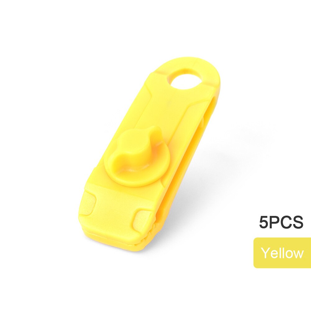 5Pcs Herbruikbare Dekzeil Clip Duurzaam Luifel Tent Sjorren Gesp Outdoor Camping Luifel Haak Winddicht Touw Tarp Clip: YELLOW