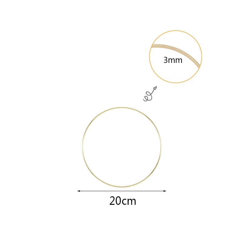 Metalli seppele sieppari pyöreä vanne rengas diy seppele käsityö unelma sieppari kehä keinotekoinen kukka teline häät morsian käsintehty seinä koriste: 20cm