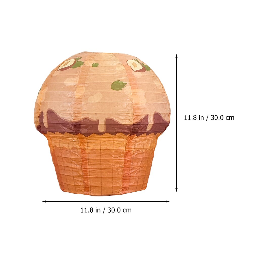 1pc Folding Paper Lantern Cake-shaped Paper Lantern Hanging Lantern for Decor: Orange