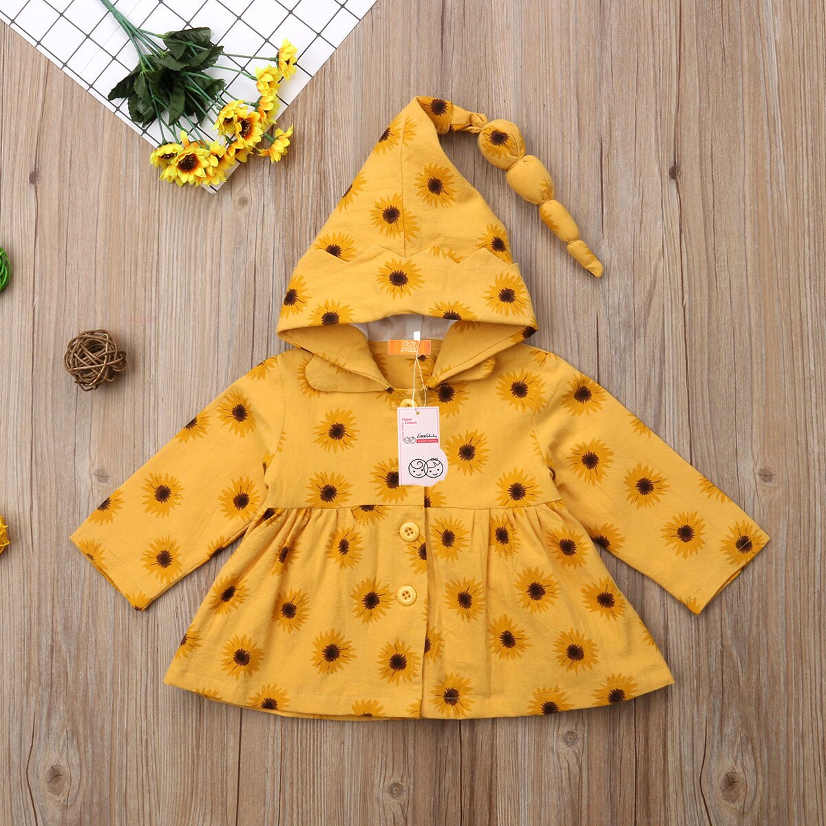 Sweet Baby Pasgeboren Baby Meisjes Trenchcoat Jurk Wind Jas Hooded Overjas s