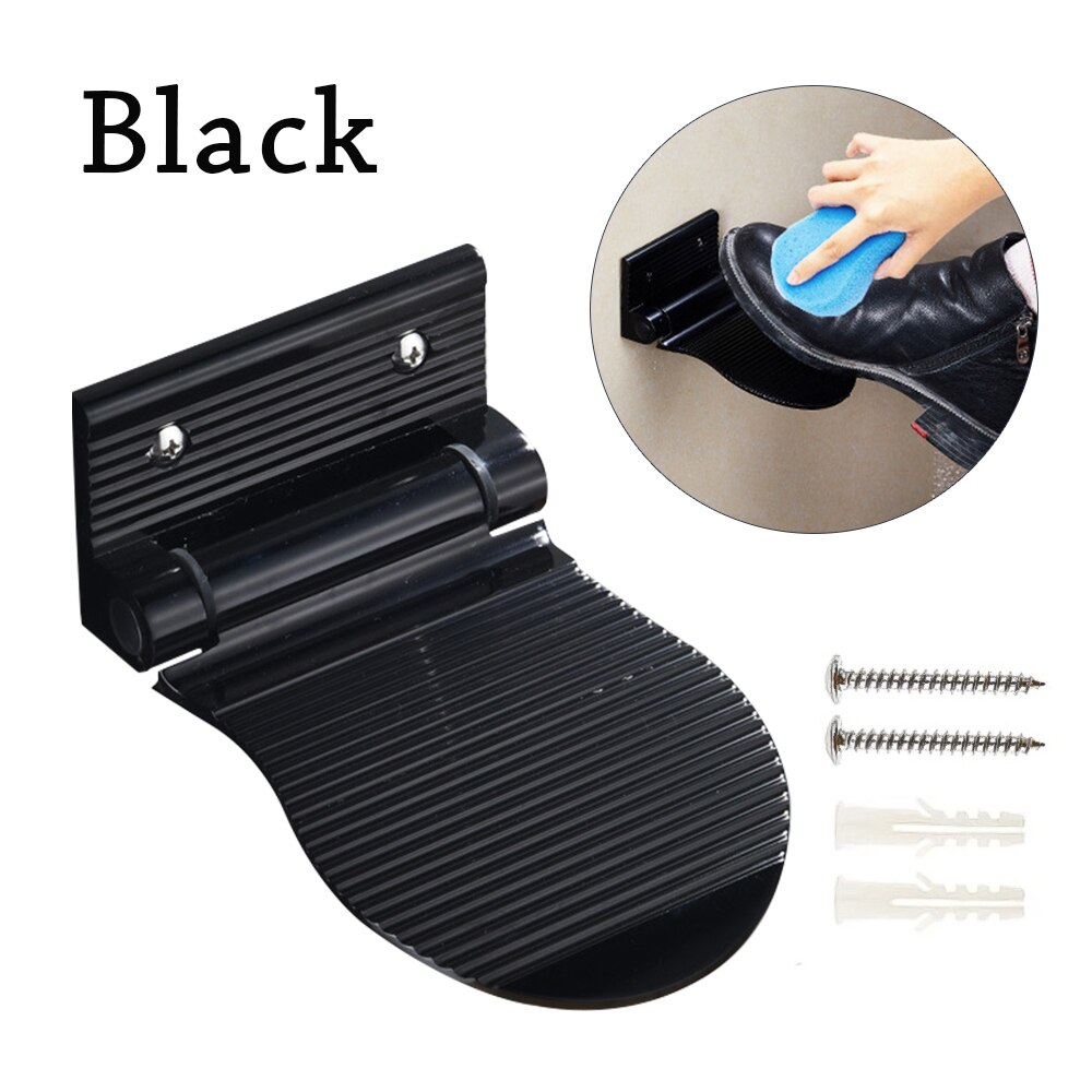 Foldable Bathroom Foot Rest Pedestal Anti-Slip Shower Footstool Pedal Aluminium Alloy Wall Mounted Wash Foot Step Placement Mats: black