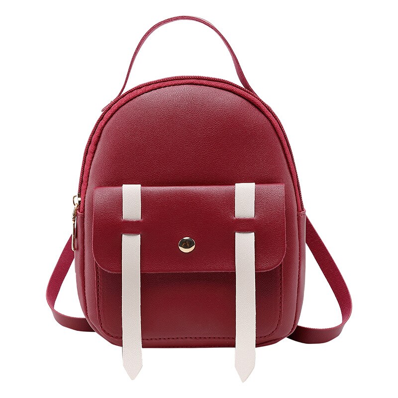 Koreanischen Stil Frauen Mini Rucksack PU Leder Schulter Taschen Für Teenager Mädchen Multi-Funktion Kleine Bagpack Weibliche Telefon Beutel: jk-800 rot