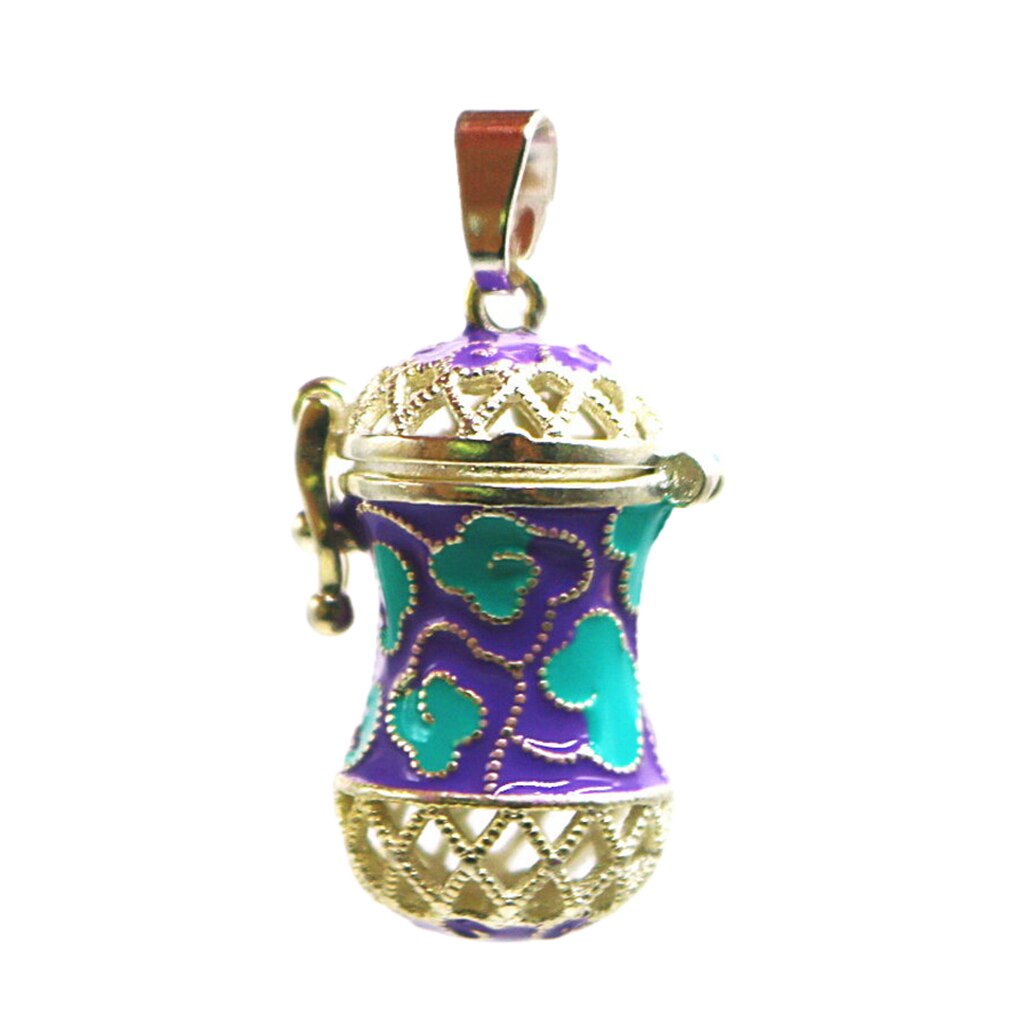 Essential Oil Diffuser Pendant Perfume Cage Locket Hollow Out Enamel Bottle: 2