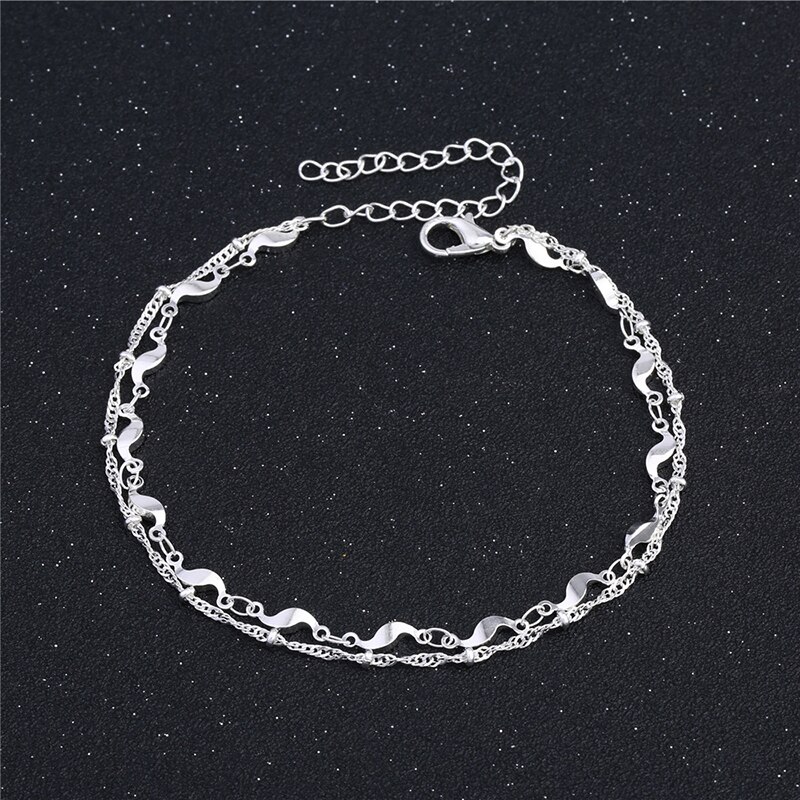 Nova moda pé tornozeleira 925 prata esterlina tornozeleiras pulseira corrente para as mulheres amor pé pulseras jóias nb157
