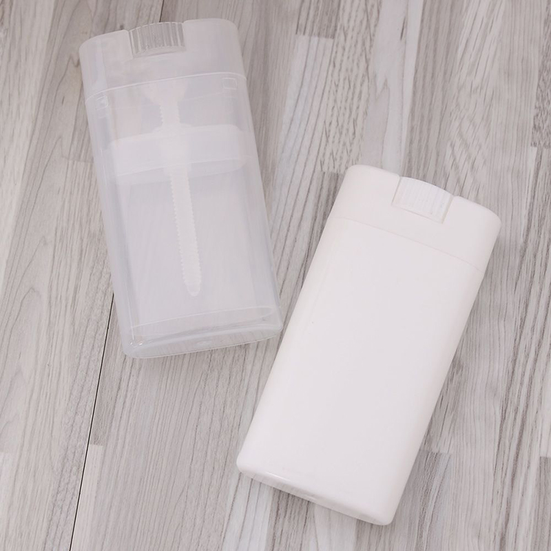 Plastic Lege Ovale Lippenbalsem Buizen Draagbare Deodorant Containers Clear White Lippenstift Mode Lip Tube Hervulbare Flessen
