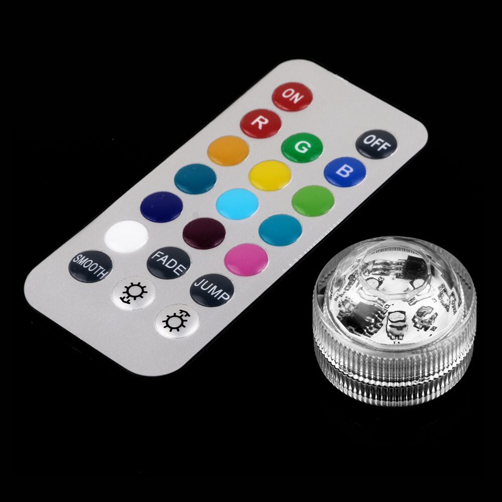 1Pc Onderwater Twist Rgb Led Submersible Floralytes Afstandsbediening Waterdicht Kaars Thee Lights Wedding Xmas Party Lampen