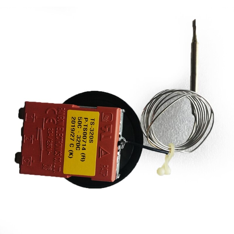 0-320℃ Rainbow TS-120SR Capillary Thermostat 3 pin Tempering Switch Adjustable Temperature 3-feet Temperature Controller L69D