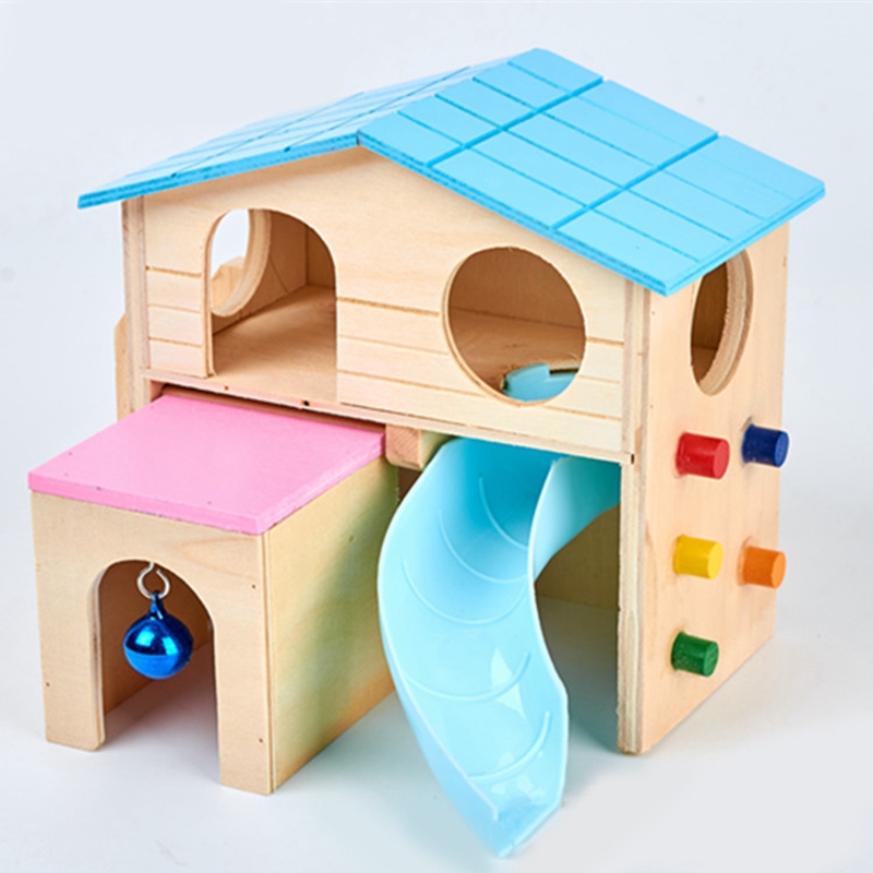Nette Hamster Versteck Holz Lustige Hamster Spielen Lebensraum Hamster Haus Haustier DIY Versteck Hütte Spielzeug Kleine Ebene Liefert