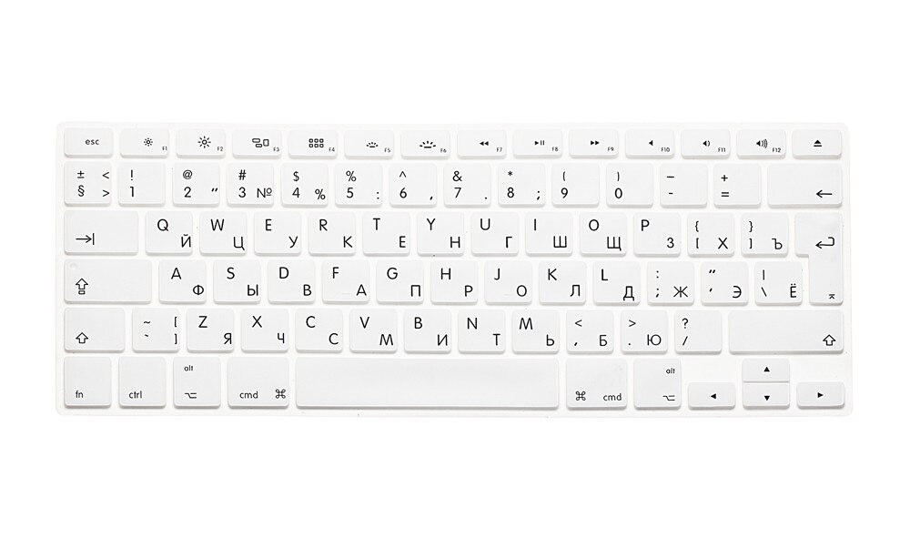 Russische Für apple macbook pro Laptop Tastatur abdeckung air 13 &quot;15pro A1466A1502A1398A1278EU-Enter Silikon Tastatur schutz film: WHITE