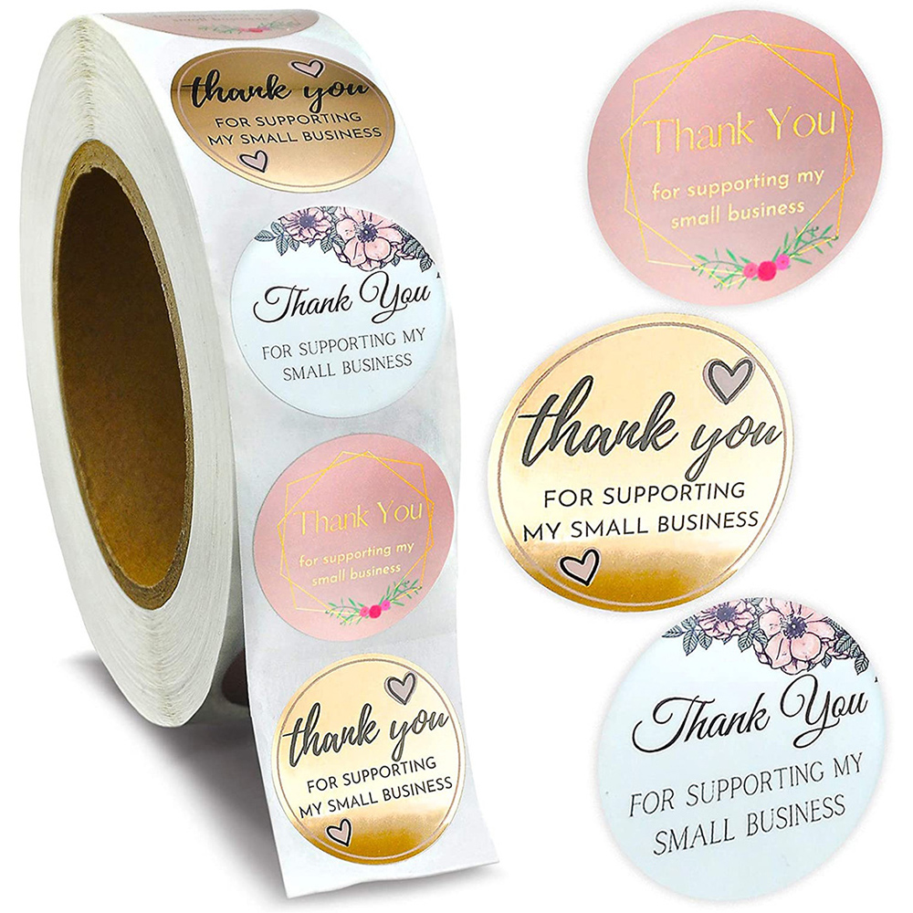 100–500 Stück Danke für sterben Unterstützung meines Kleinunternehmens Blumenaufkleber Geschenkverpackung Siegeletikett Scrapbooking Briefpapieraufkleber