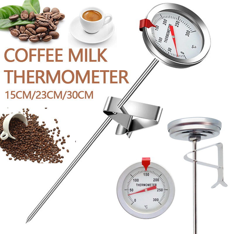 15/23/30cm- probers kaffe-melketermometer rustfritt stål kjøkkentermometer kaffe- og ostetilbehør til husholdningsbruk