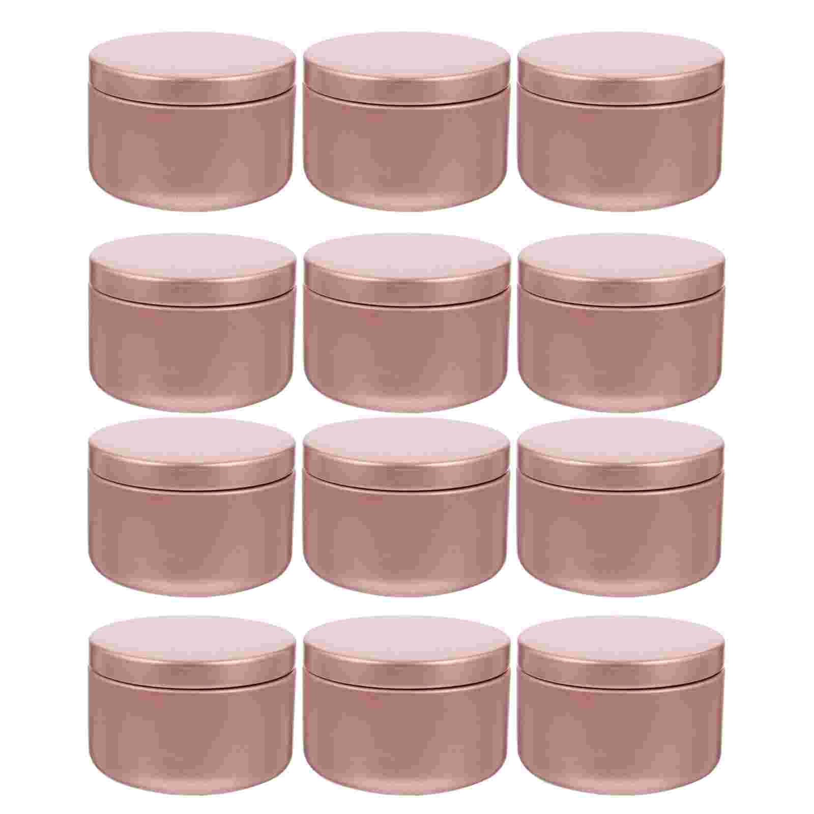 Lattine per candele in metallo da 12 pezzi scatole da viaggio per contenitori per candele 50ml barattoli per candele fai-da-te: rosa