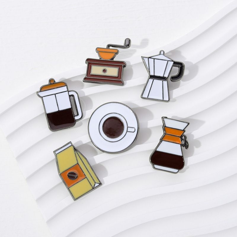 Koffieliefhebber Emaille Spelden Custom Pot Mok Beker Broches Revers Badges Creatieve Café Sieraden Cadeau Voor Barista Vrienden