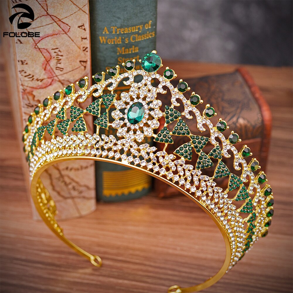 Grandes tiaras y coronas nupciales con diamantes de imitación, diademas de joyería para cabello, desfile de novia, diadema, accesorios para el cabello de boda H1134