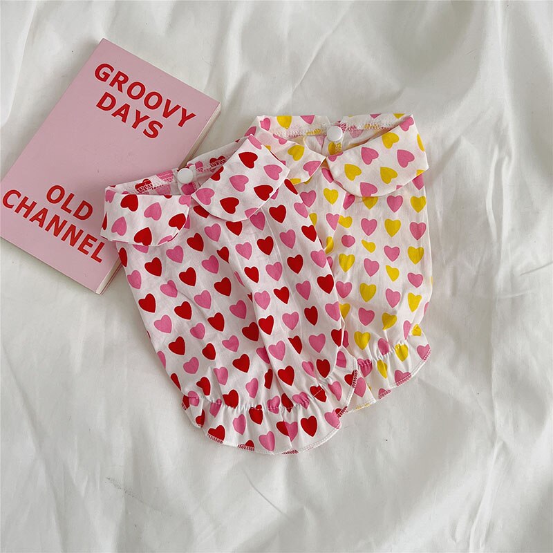 Chaleco fino de verano para mascotas, falda para perro, Collar de muñeca, vestido de amor de Color, vestido para perro pequeño, ropa para cachorro Chihuahua Yorkshire