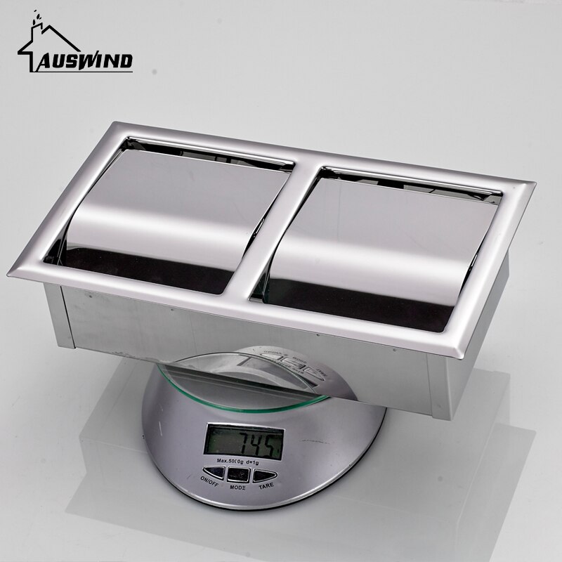 304 Stainless Steel In Wall Toilet Roll Holder Concealed Towel Rack Embedded Hotel Construction Paper Holder Double Paper Holder