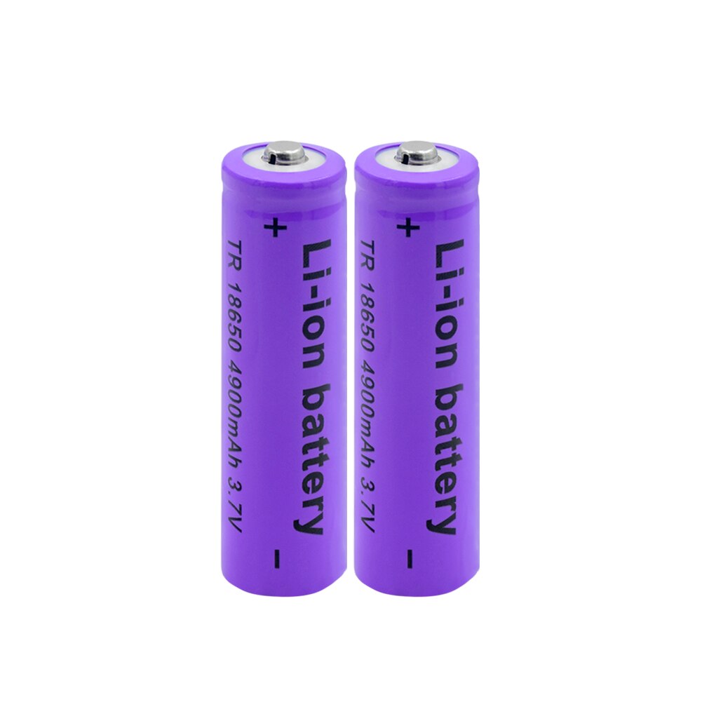 Rechargeable 18650 Battery 3.7V 4900mAh Li-Po Lithium Li-polymer Li-ion Replacement Batteries For LED Flashlight Torch: 2 PCS
