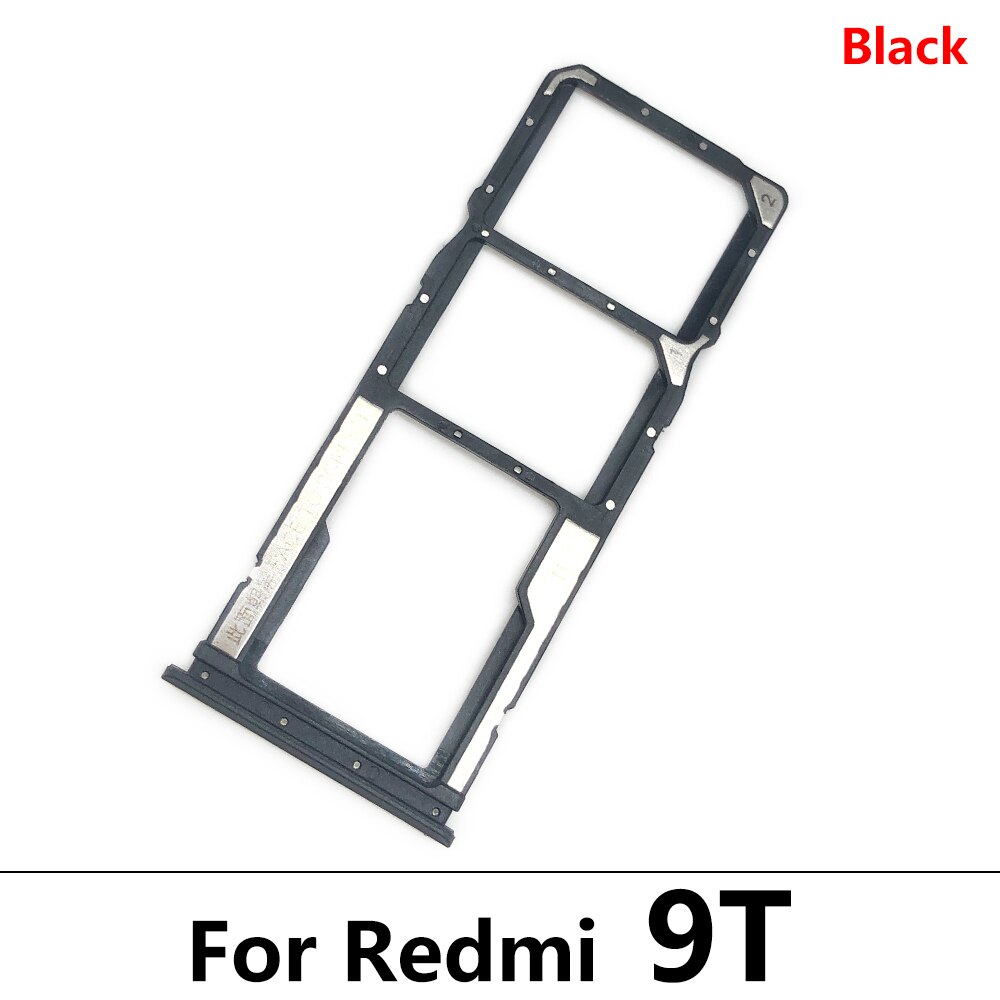 Sim Kaart Lade Voor Xiaomi Redmi 9A 9C 9T Sim Card Tray Slot Houder Adapter Socket Reparatie Onderdelen: 9T black