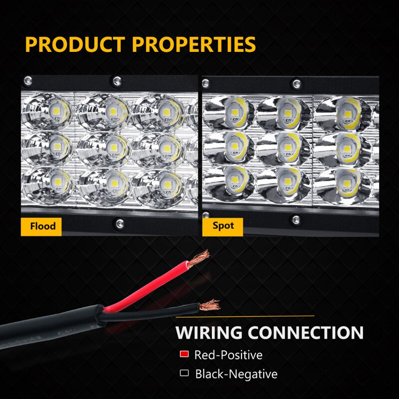 9INCH OFF ROAD LED WORK LIGHT BAR SPOT FLOOD COMBO DRIVING LAMP 12V 24V CAR TRUCK TRAILER SUV 4WD ATV WAGON AUXILIARY LIGHT BAR