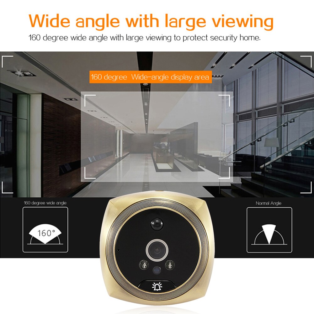 4.3 inch Digital Peephole Doorbell 160 Degree Door Peephole Camera Viewer IR Intercom Visual Outdoor Door Bell
