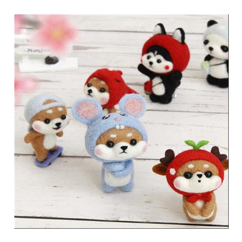 Dog and Dog Animals Wool Felt wool needlepoint kit wool felt needle felting decoration craft needlecraft