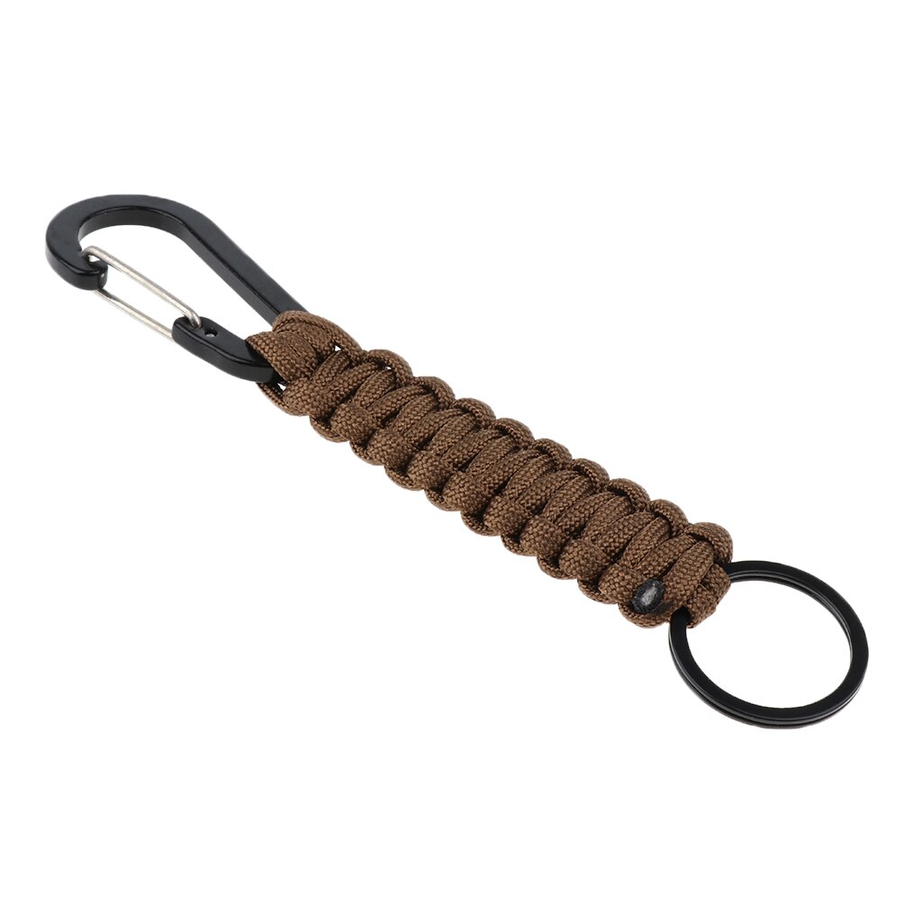 Outdoor Emergency Kit 7 Strand Core Paracord Lanyard Sleutelhanger Met Karabijnhaak Karabijnhaak Gesp: Brown