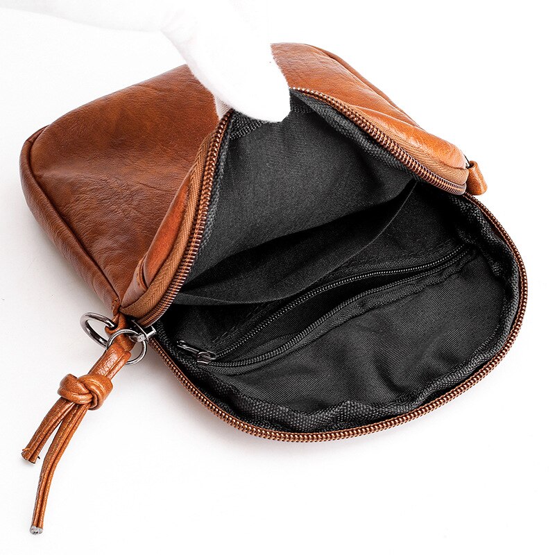 vintage soft leather handbags mini mobile phone bag women's shoulder messenger bag small bag